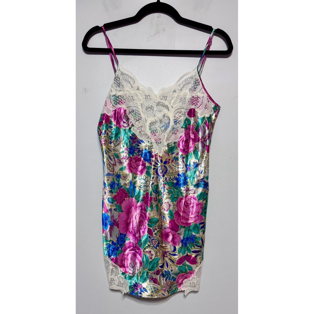 Victoria's‎ Secret Floral Lace Slip Dress Small Y2K Coquette Cottagecore Vintage
